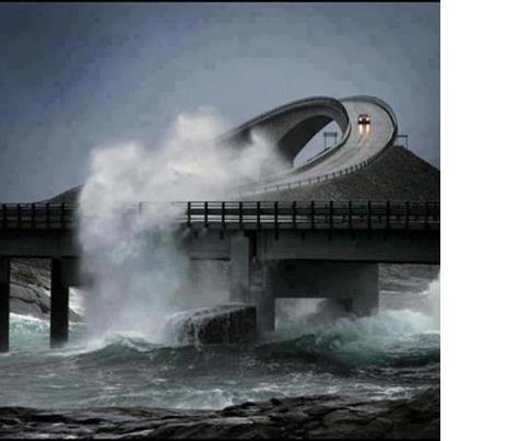 Bridge with high water mayb1e Norway